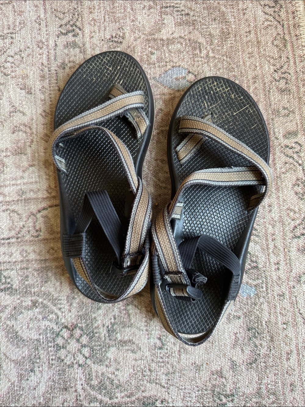 Chaco Black and Tan Strappy Sandals